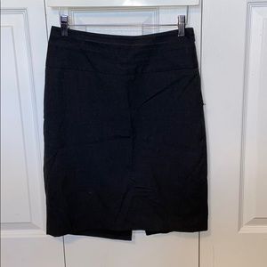 The Limited: Dark Gray Slit Back Straight Skirt